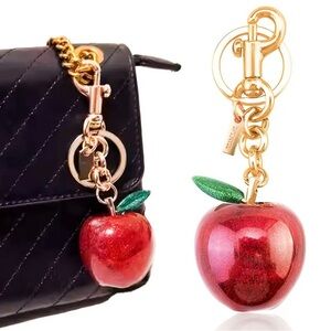 NEW Red Apple Bag Charm Keychain NWT